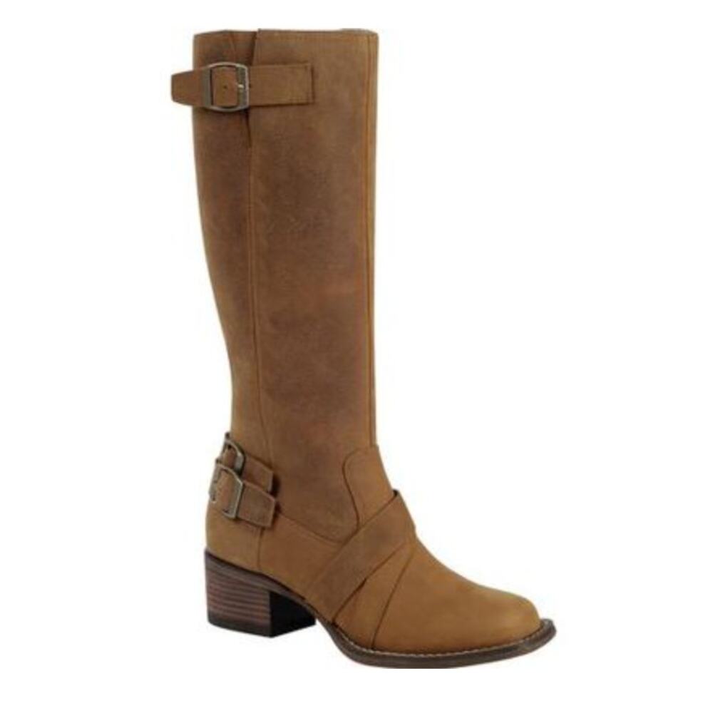 Durango City Charlotte Engineer Tall Leather Boots 14"  in Camel Size 7